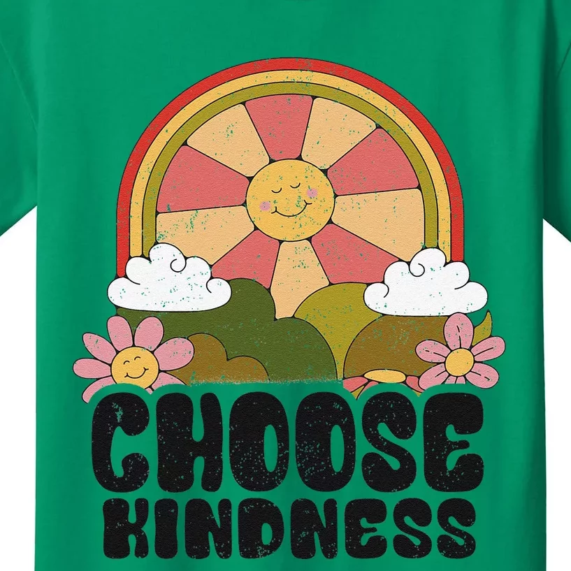 Positive Sun Peace Hippie Choose Kindness Earth Day Kids T-Shirt