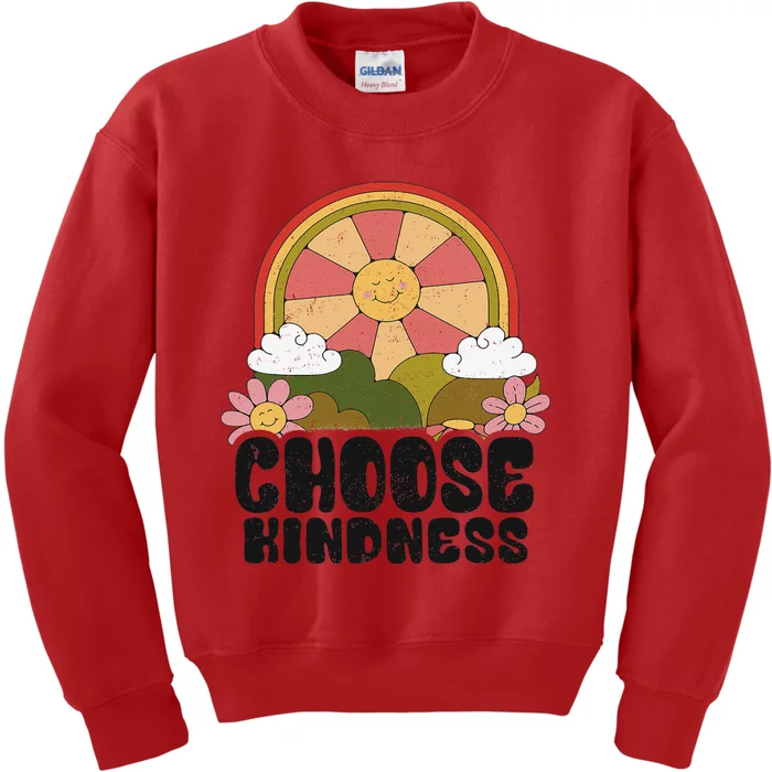 Positive Sun Peace Hippie Choose Kindness Earth Day Kids Sweatshirt