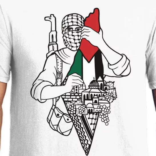 Palestine Soldier Palestine Map Pajama Set