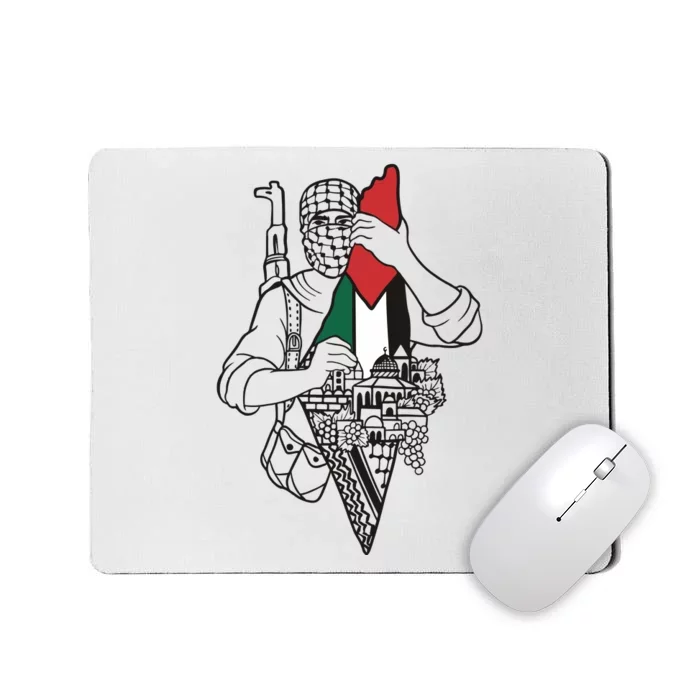 Palestine Soldier Palestine Map Mousepad