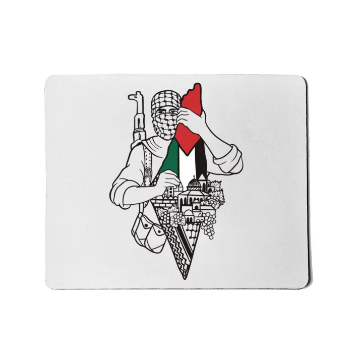 Palestine Soldier Palestine Map Mousepad