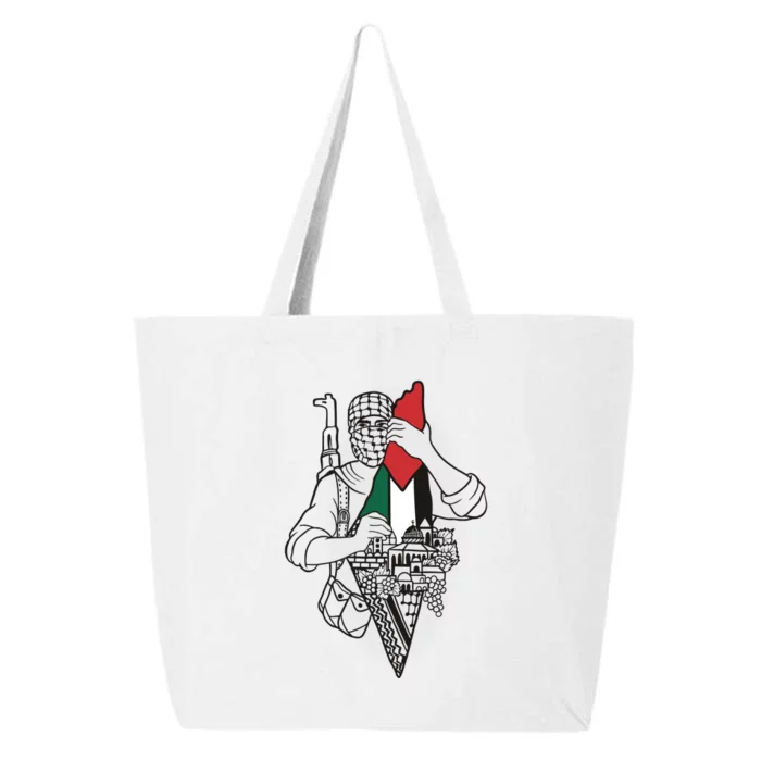 Palestine Soldier Palestine Map 25L Jumbo Tote