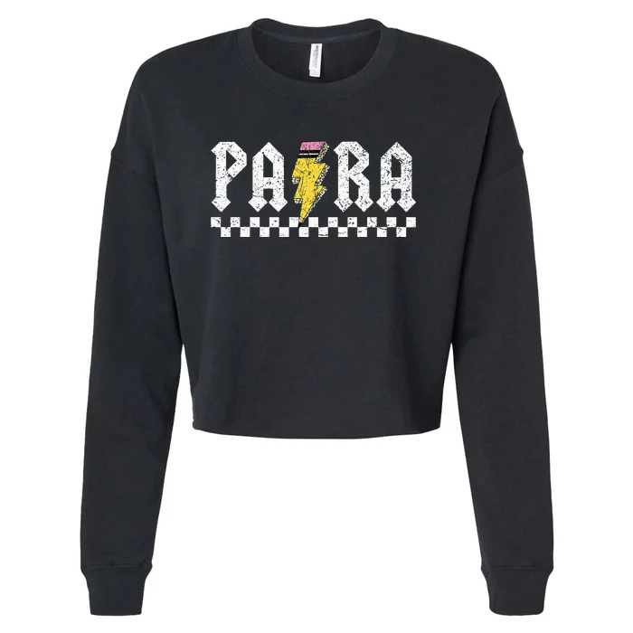 Para Squad Paraprofessional Para Teacher Cropped Pullover Crew