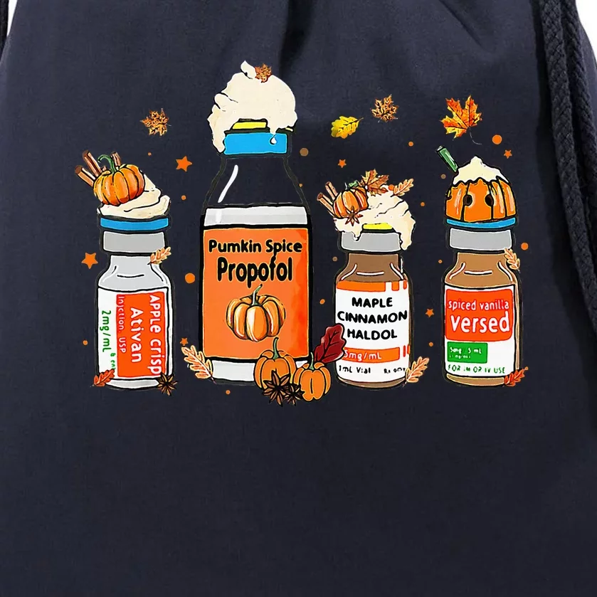 Pumpkin Spice Propofol Ativan Versed Haldol Halloween Nurse Drawstring Bag