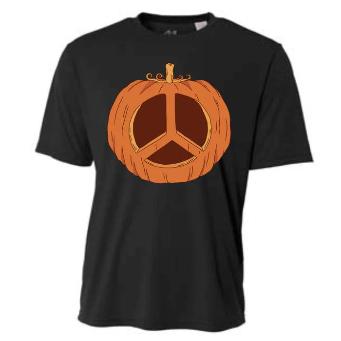 Peace Symbol Pumpkin Holiday Cooling Performance Crew T-Shirt