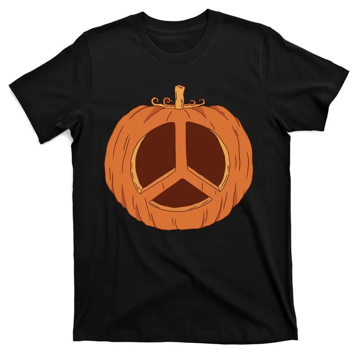 Peace Symbol Pumpkin Holiday T-Shirt