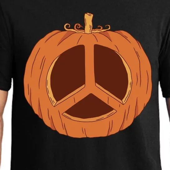 Peace Symbol Pumpkin Holiday Pajama Set