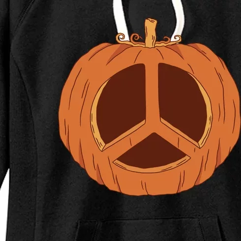 Peace Symbol Pumpkin Holiday Women's Fleece Hoodie