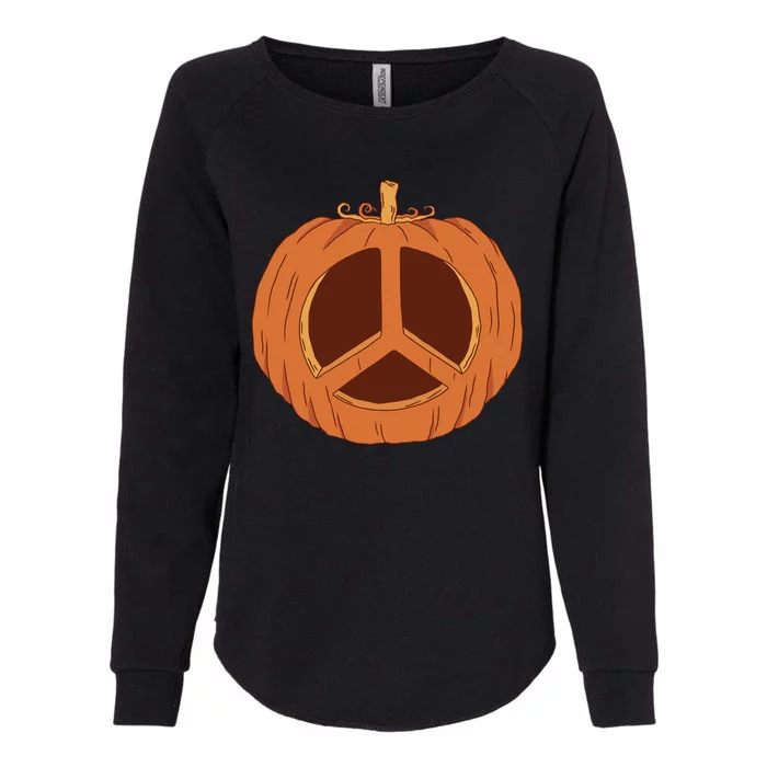 Peace Symbol Pumpkin Holiday Womens California Wash Sweatshirt