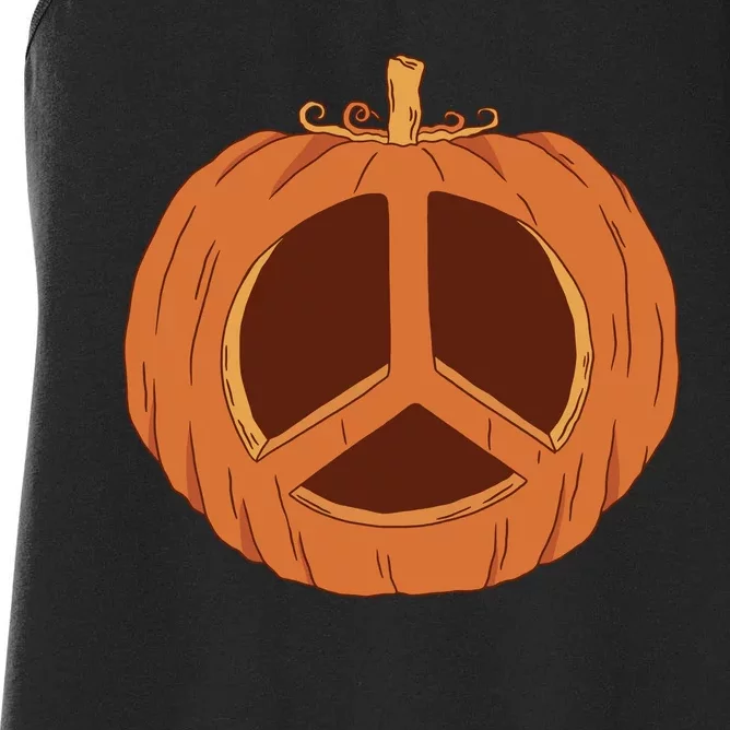 Peace Symbol Pumpkin Holiday Women's Racerback Tank