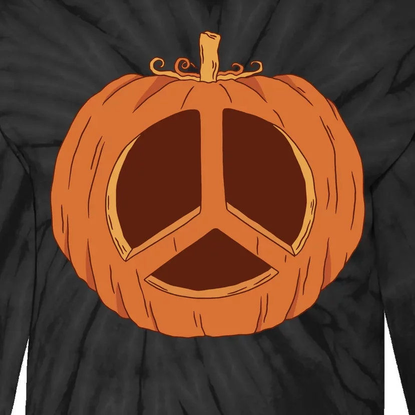 Peace Symbol Pumpkin Holiday Tie-Dye Long Sleeve Shirt