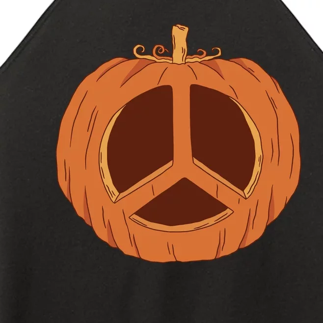 Peace Symbol Pumpkin Holiday Women’s Perfect Tri Rocker Tank