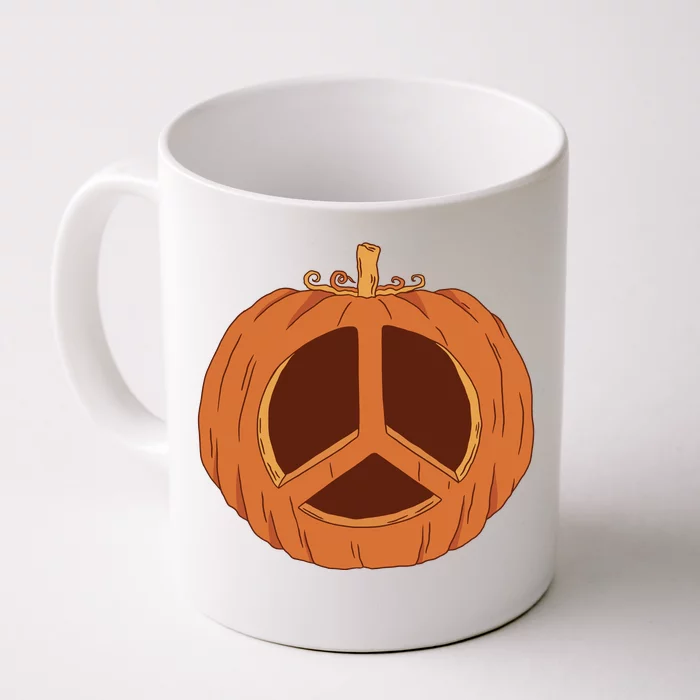 Peace Symbol Pumpkin Holiday Front & Back Coffee Mug