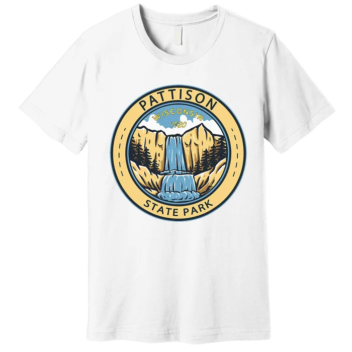 Pattison State Park Wisconsin Badge Vintage Premium T-Shirt