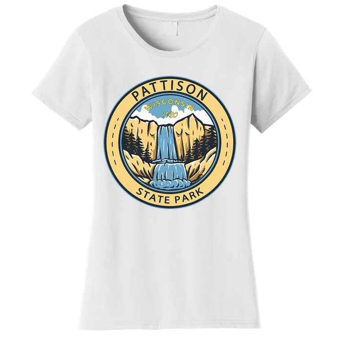 Pattison State Park Wisconsin Badge Vintage Women's T-Shirt