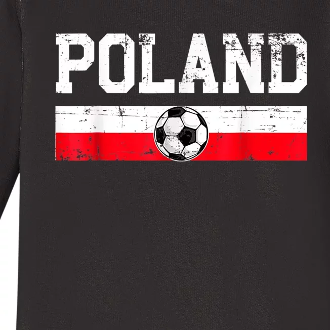 Polish Soccer  Poland Flag Jersey Football Fans Baby Long Sleeve Bodysuit