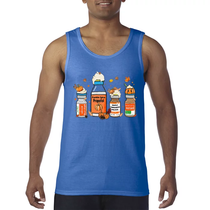 Pumpkin Spice Propofol Ativan Versed Haldol Halloween Nurse Tank Top