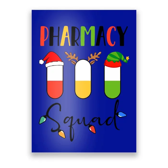 Pharmacy Squad Pills Santa Elf Reindeer Pharmacist Xmas Gift Poster