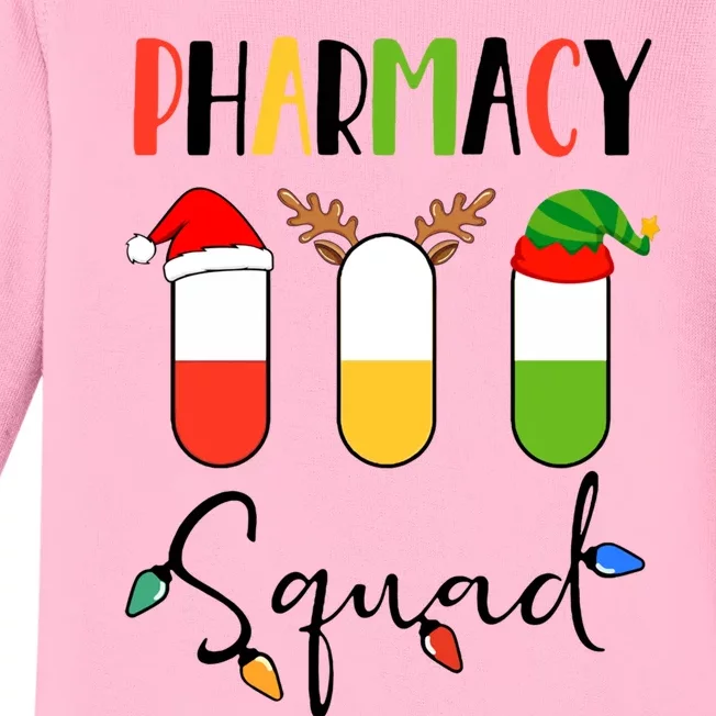 Pharmacy Squad Pills Santa Elf Reindeer Pharmacist Xmas Gift Baby Long Sleeve Bodysuit