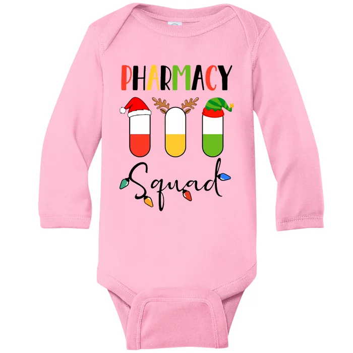 Pharmacy Squad Pills Santa Elf Reindeer Pharmacist Xmas Gift Baby Long Sleeve Bodysuit