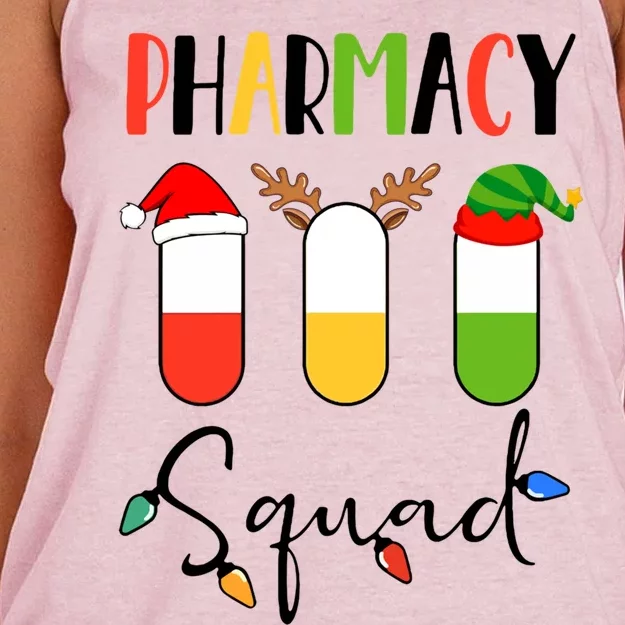 Pharmacy Squad Pills Santa Elf Reindeer Pharmacist Xmas Gift Women's Knotted Racerback Tank