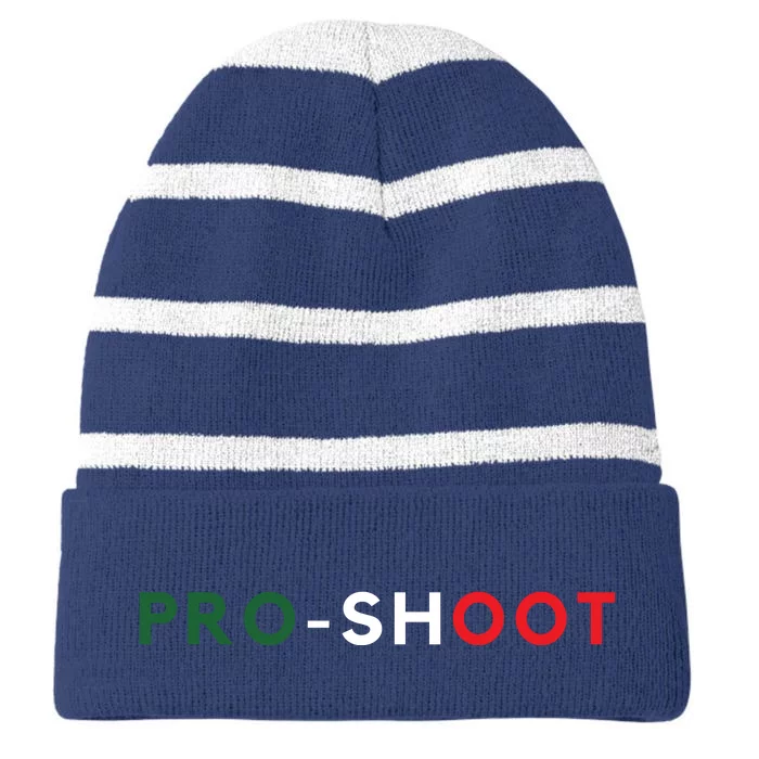 Pro Shoot Prosciutto Funny Italian Striped Beanie with Solid Band