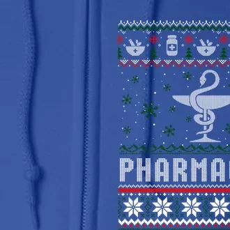 Pharmacy Student Pharmacist Ugly Christmas Xmas Sweater Gift Full Zip Hoodie