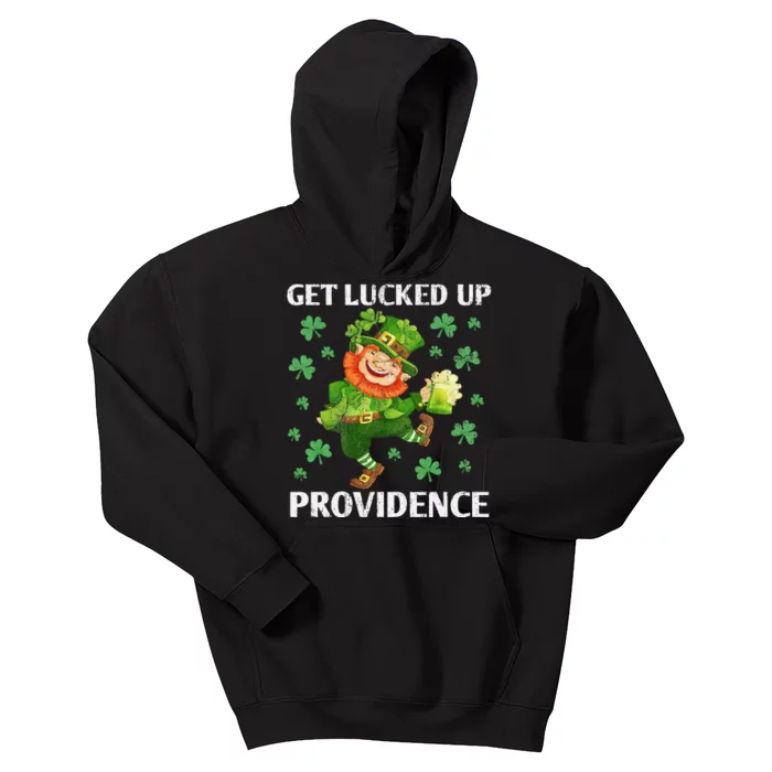 Providence St Patricks Day Get Lucked Up Dancing Leprechaun Kids Hoodie