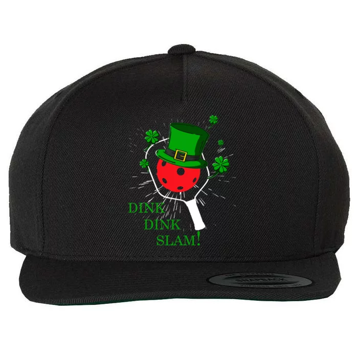 Pickleball St Patricks Day Leprechaun Dink Dink Slam Wool Snapback Cap