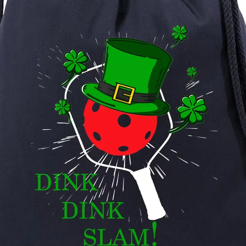 Pickleball St Patricks Day Leprechaun Dink Dink Slam Drawstring Bag