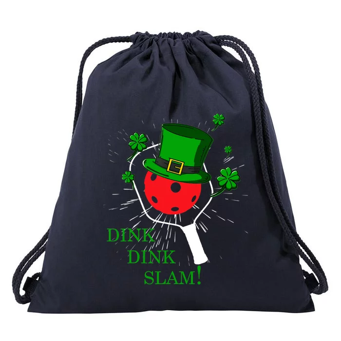 Pickleball St Patricks Day Leprechaun Dink Dink Slam Drawstring Bag