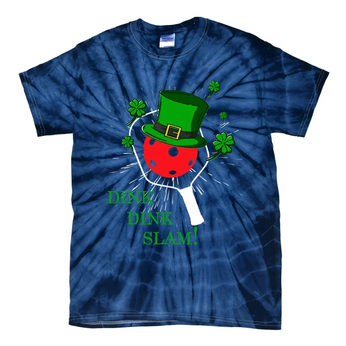 Pickleball St Patricks Day Leprechaun Dink Dink Slam Tie-Dye T-Shirt