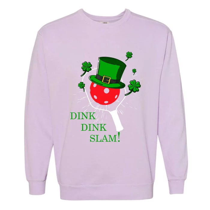 Pickleball St Patricks Day Leprechaun Dink Dink Slam Garment-Dyed Sweatshirt