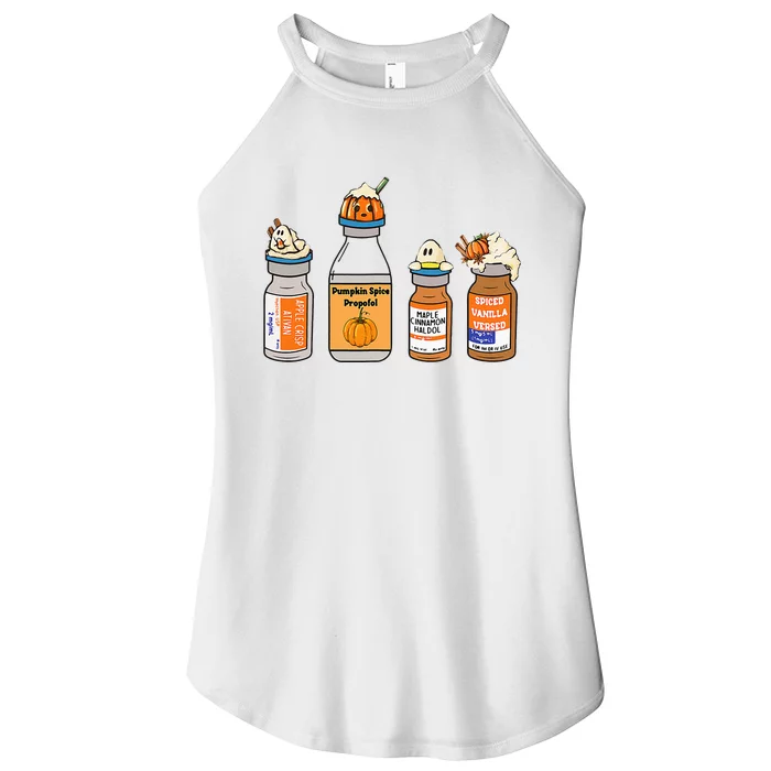 Pumpkin Spice Propofol Ativan Versed Haldol Nurse Halloween Women’s Perfect Tri Rocker Tank