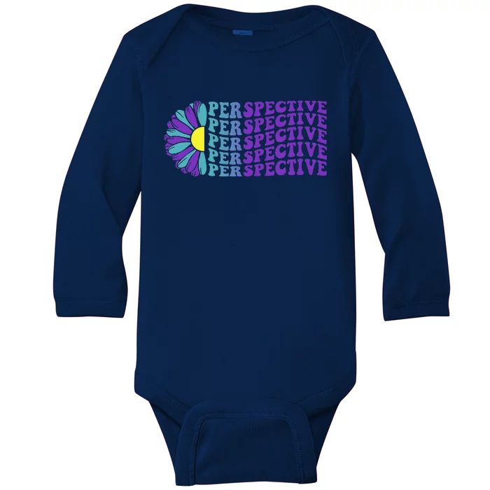 Perspective Suicide Prevention Awareness Sunflower Baby Long Sleeve Bodysuit