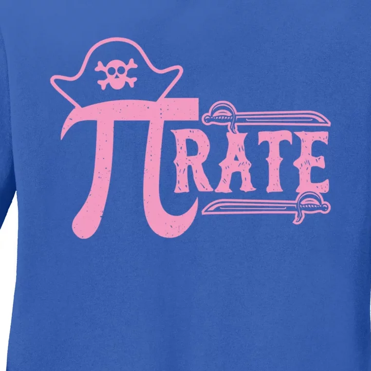 Pi Symbol Pirate National Pi Day Funny Hat Math Teacher Nerd Gift Ladies Long Sleeve Shirt