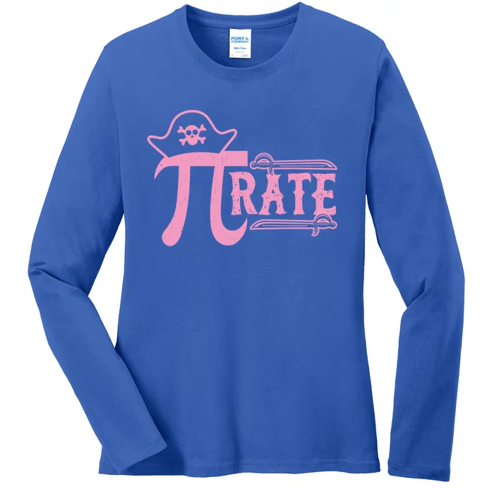 Pi Symbol Pirate National Pi Day Funny Hat Math Teacher Nerd Gift Ladies Long Sleeve Shirt