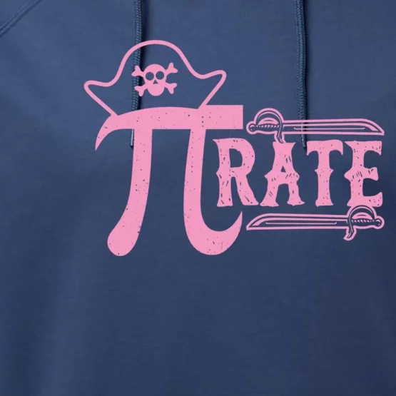 Pi Symbol Pirate National Pi Day Funny Hat Math Teacher Nerd Gift Performance Fleece Hoodie