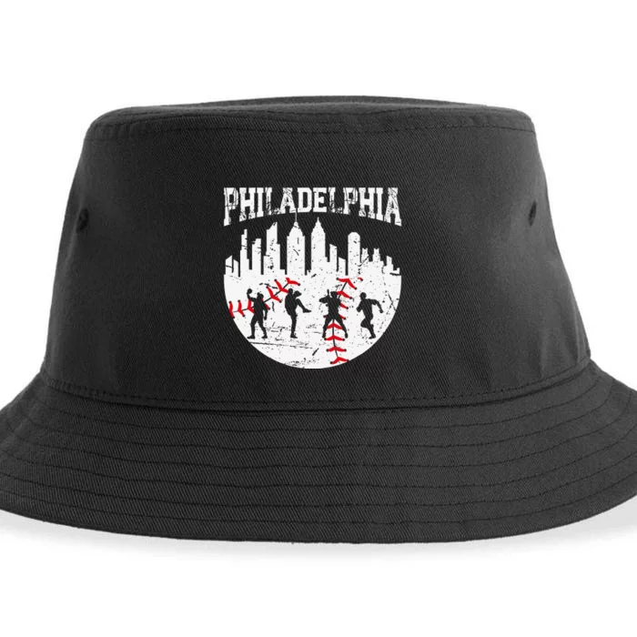 Philadelphia Skyline P.H.I.L.L.Y Cityscape Baseball Fans Sustainable Bucket Hat