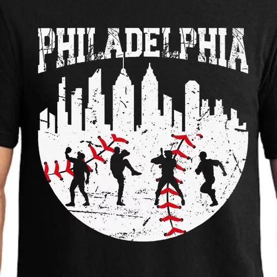 Philadelphia Skyline P.H.I.L.L.Y Cityscape Baseball Fans Pajama Set