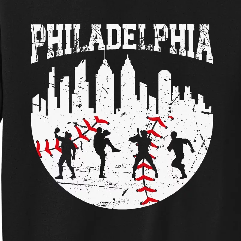 Philadelphia Skyline P.H.I.L.L.Y Cityscape Baseball Fans Tall Sweatshirt