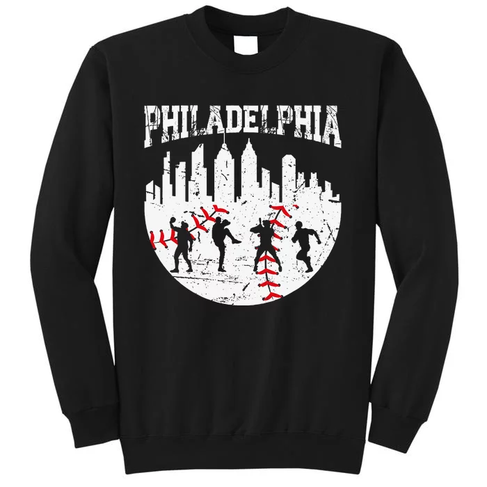 Philadelphia Skyline P.H.I.L.L.Y Cityscape Baseball Fans Tall Sweatshirt