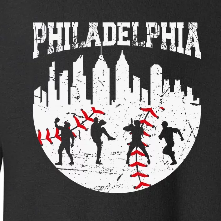 Philadelphia Skyline P.H.I.L.L.Y Cityscape Baseball Fans Toddler Sweatshirt