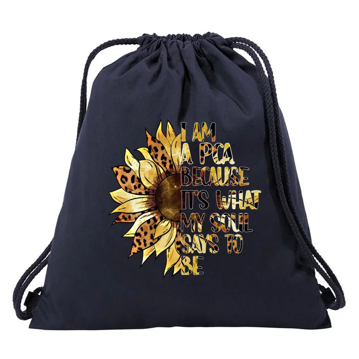 Pca Sunflower Patient Care Assistant Pca Nurse Medical Great Gift Drawstring Bag