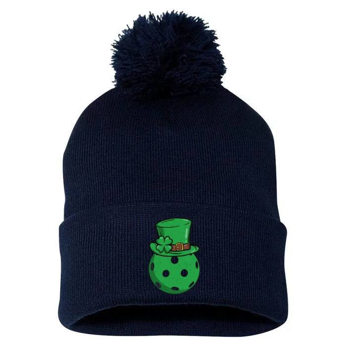 Pickleball St Patricks Day Lucky Pickleball Player Premium Pom Pom 12in Knit Beanie