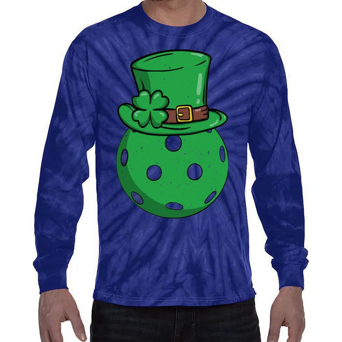 Pickleball St Patricks Day Lucky Pickleball Player Premium Tie-Dye Long Sleeve Shirt