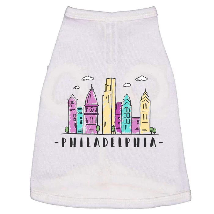 Philadelphia Skyline Pennsylvania Souvenir Gift Doggie Tank