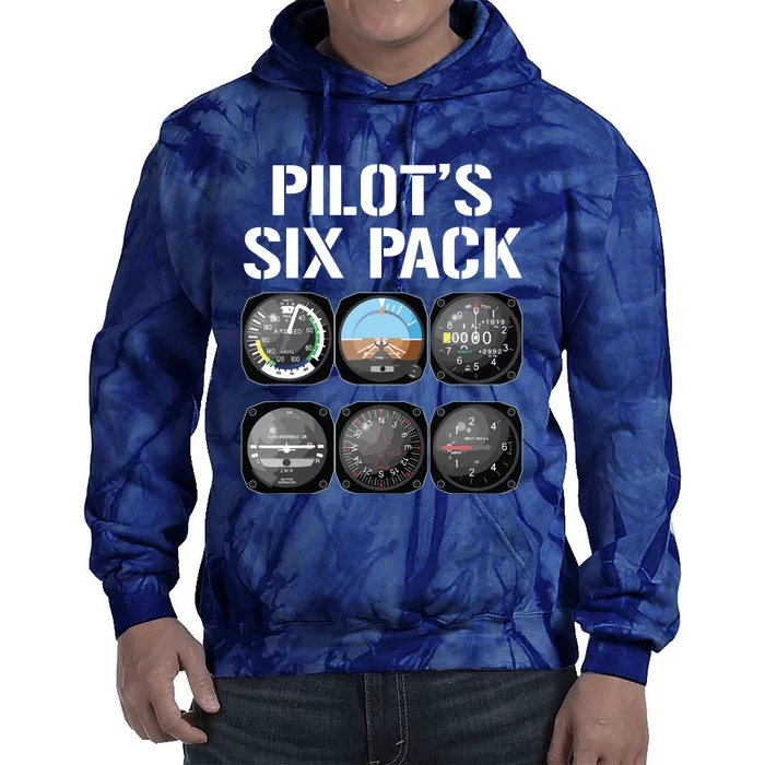 Pilots Six Pack Funny Pilot Aviation Flying Tie Dye Hoodie