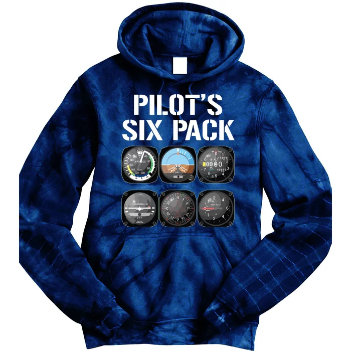 Pilots Six Pack Funny Pilot Aviation Flying Tie Dye Hoodie