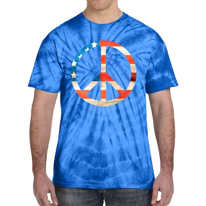 Peace Sign Peace Love America Give Peace A Chance Great Gift Tie-Dye T-Shirt